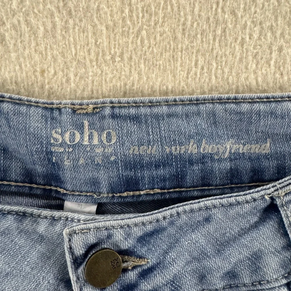 Soho Jeans New York Boyfriend Jeans Womens 18 Light Wash Distressed Ombre Good